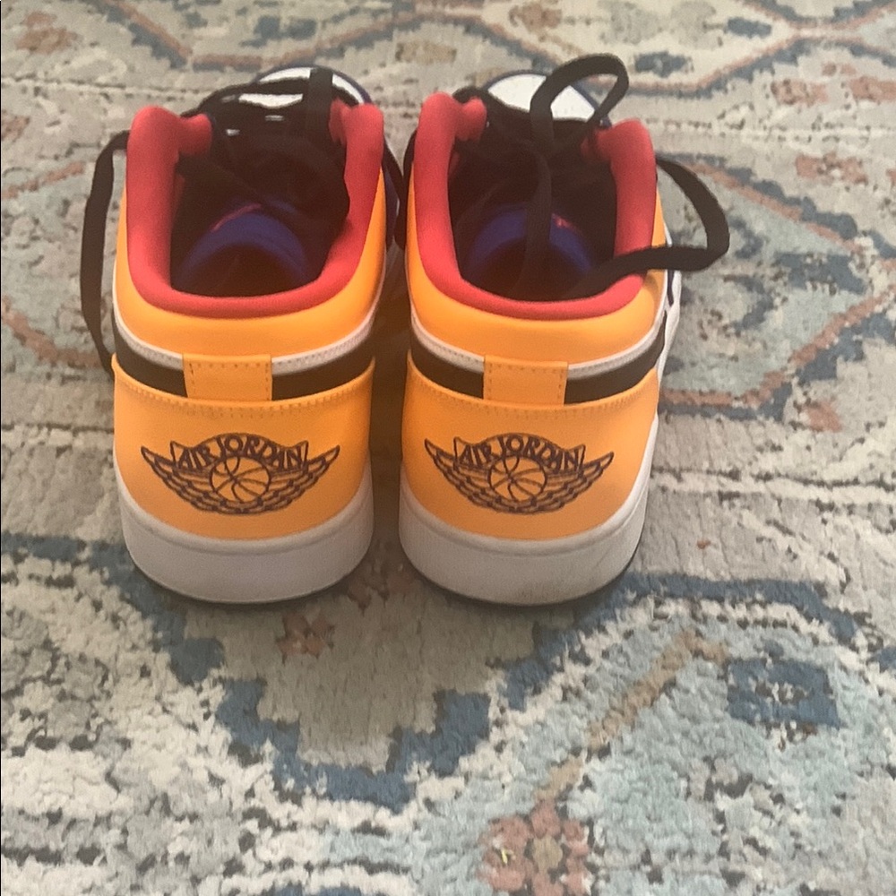 Jordan 1’s lows Blue and Orange Sneakers Classic Design - Picture 5 of 5